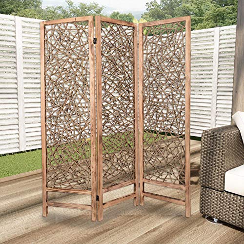 Screen Gems Baldy Screen SG-264 Room Divider, Brown - Thumbnail 2
