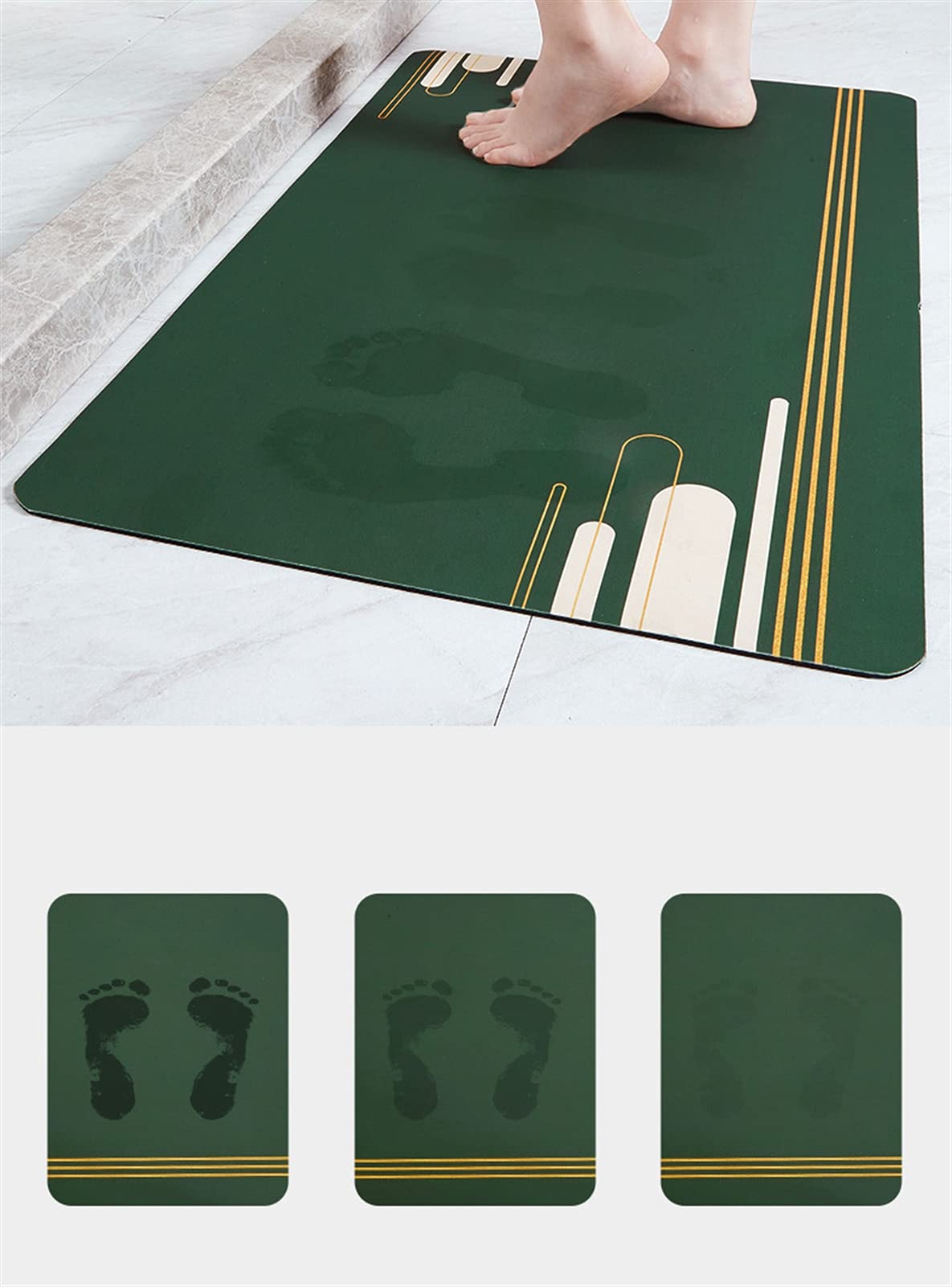 Tapis De Bain Absorbant Hixingo – Diatomite, Séchage Rapide, Antidérapant, 80x120cm - 8