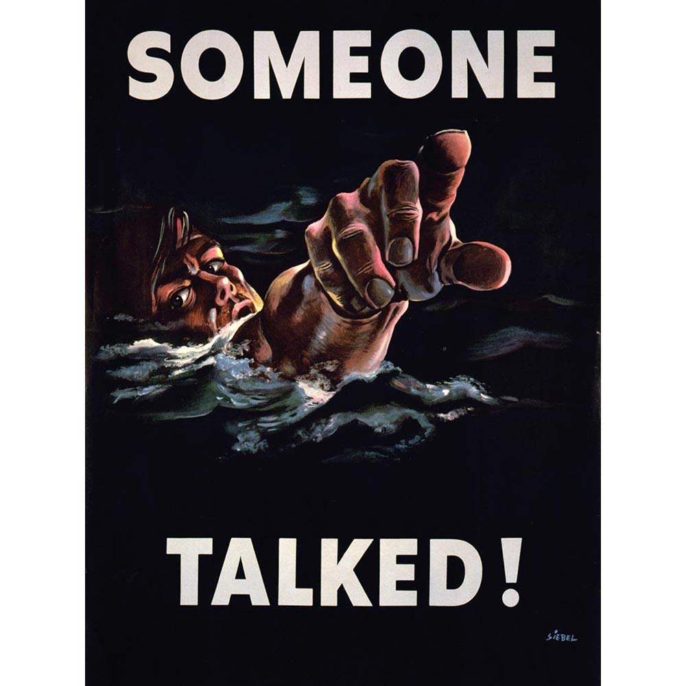 Wee Blue Coo Wwii War Someone Talked Sailor USA Art Print Poster Wall Decor 12X16 Inch