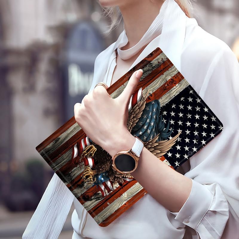 FUYOCWE for Amazon Fire Max 11 Tablet Case (13th Generation,2023 Release),Multi-Angle Slim Folio Stand Smart Cover Cases for Amazon Kindle Fire Max 11 inch 13th Gen-Bald Eagle with Flag