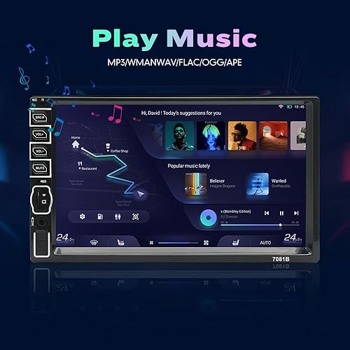 Miniatura 18 de KUNFINE Universal CarPlay/Android Auto Autoradio Android FM Radio Navegación del Coche Estéreo Pad Reproductor Multimedia GPS 7 "IPS Pantalla Táctil