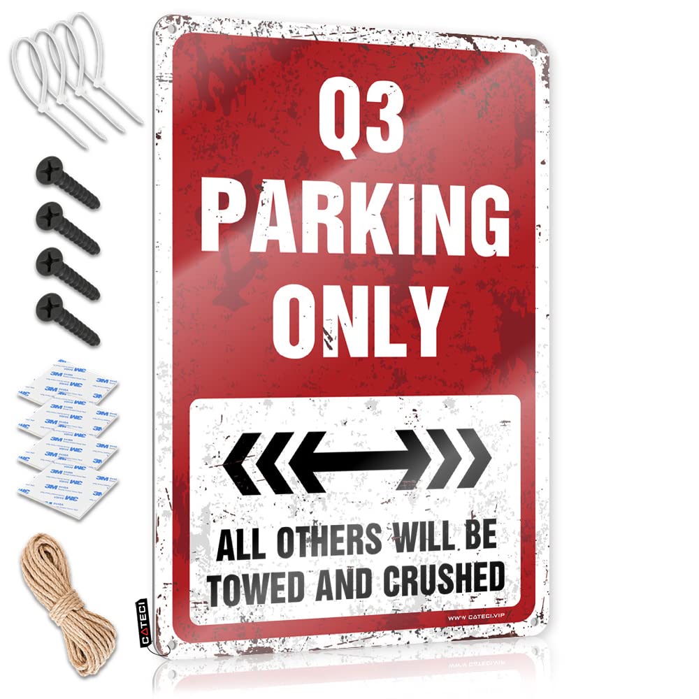 Krazmurongd Women's One Color Retro Tin Signs Q3 Parking Only Tin Sign Drinking Signs Funny Man Cave Rules