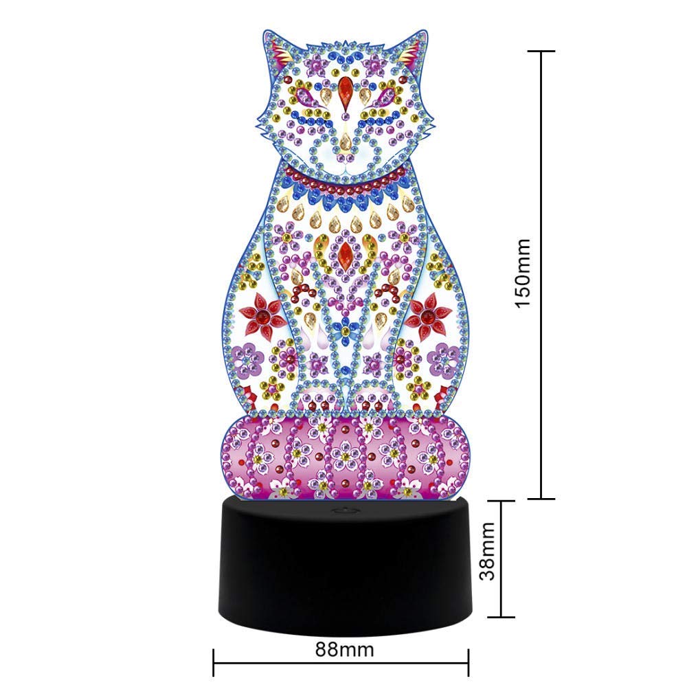 Lampada da notte a LED fai da te con pittura a diamante, luce, animali dei cartoni animati, decorazione per la casa per adulti – acquista a prezzi convenienti sul marketplace