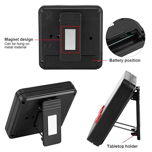 Miniatura 6 de Hztyyier Digital LCD Thermometer Hygrometer Temperature Humidity Monitor with Magnet Holder for Home Garden Greenhouse