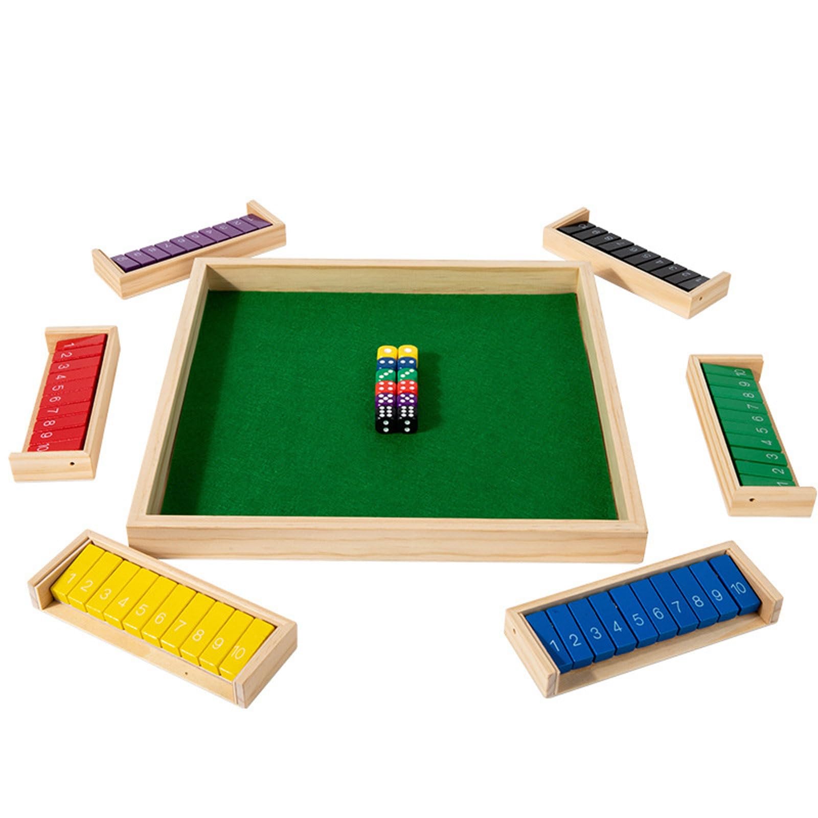 Schach Shut The Box Würfelspiel for Erwachsene, Klassiker aus Holz