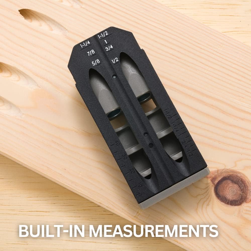 Massca Twin Pocket Hole Jig Set Box – Adjustable & Easy to Use Joinery Woodworking Tool w/Drill Bit, Hex Key, Screws, Square Driver & Stop Collar – For DIY Carpentry Projects - - 