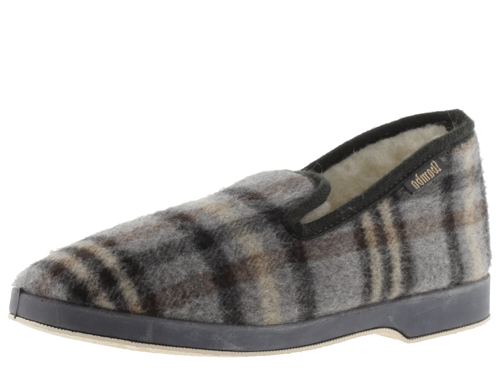 victoria Wamba Confortable Plaid Slippers & Sheepskin Interior & Matching Sole 202061 for Men GRIS 42