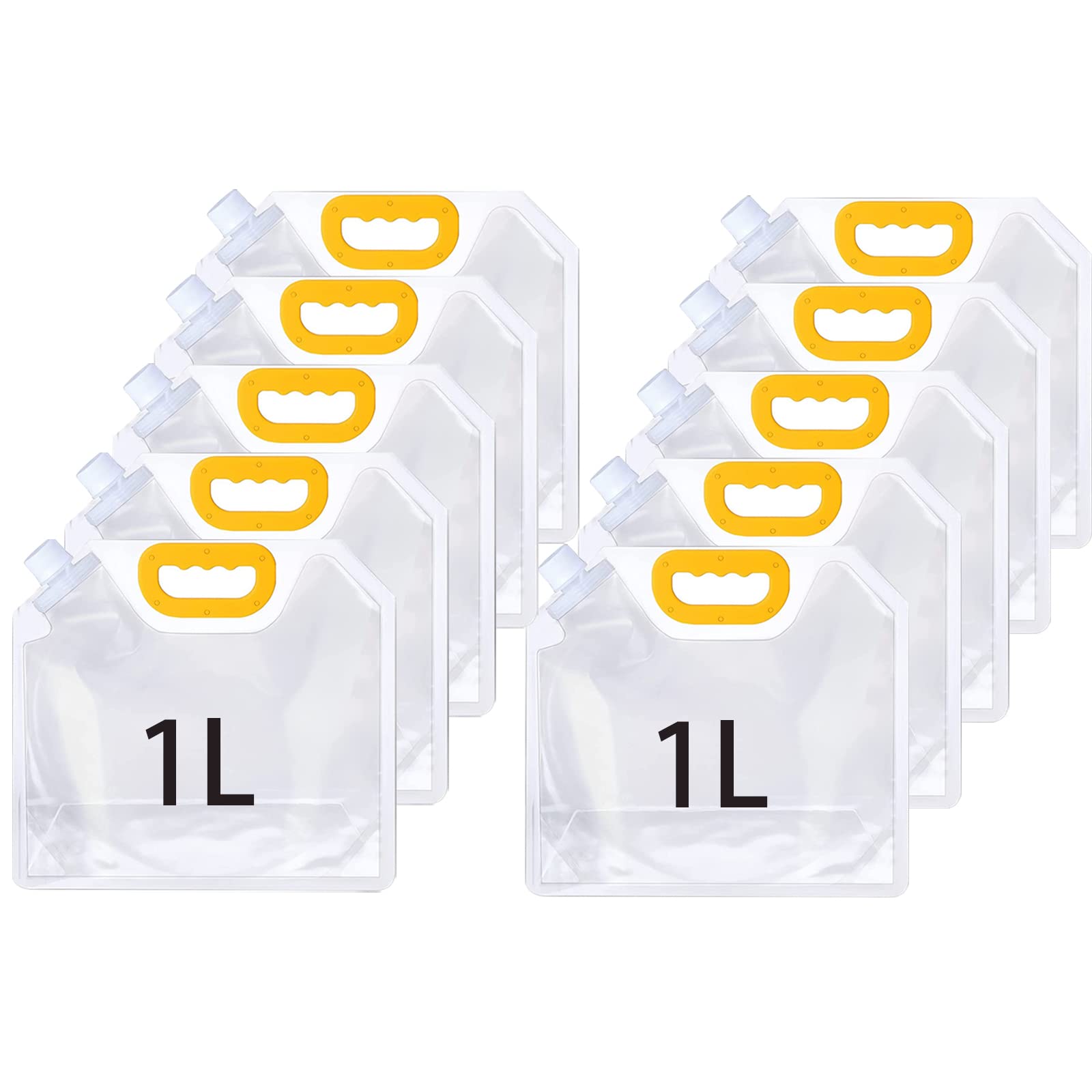 YAPULLYA 10 PCS Collapsible Water Container Bag, Portable Outdoor Folding Storage Jug Water Carrier, Reusable Grain Moisture Proof Sealed Bag Grain Storage Tank, Grain Rice Food Storage Bag(1L)