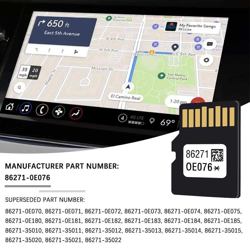 Najnowsza wersja karty SD do nawigacji samochodowej, 86271-0E076 karta micro SD do samochodowego systemu nawigacji GPS, karty pamięci micro SD kompatybilne z Toyota 4Runner Avalon Camry Highlander