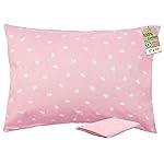 ZPECC Toddler Pillow with Pillowcase 2 Pack - 13x18 Organic Cotton Hypoallergenic Kids Pillow, Baby Essentials for Travel Crib Daycare Stroller (Intended for Age 2 and up) Love