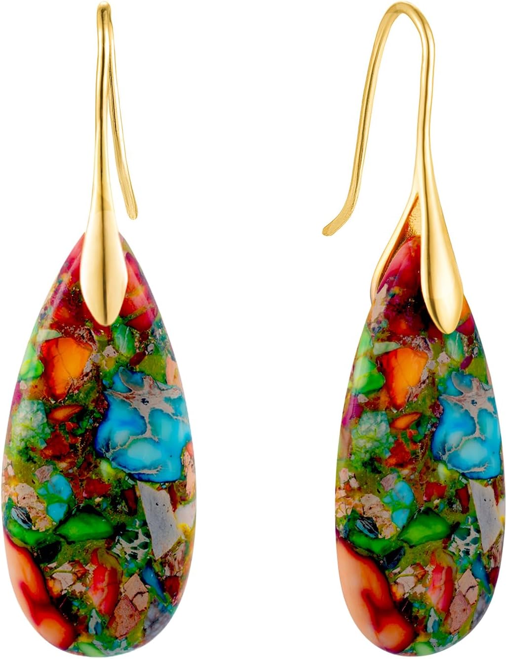 SELOVO Stone Fishhook Dangle Statement Earrings for Women