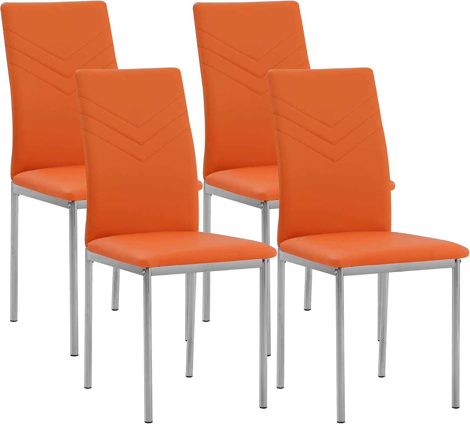 Albatros 2946 Verona Set de 4 sillas de Comedor, Naranja, pie de Cromo, SGS Tested