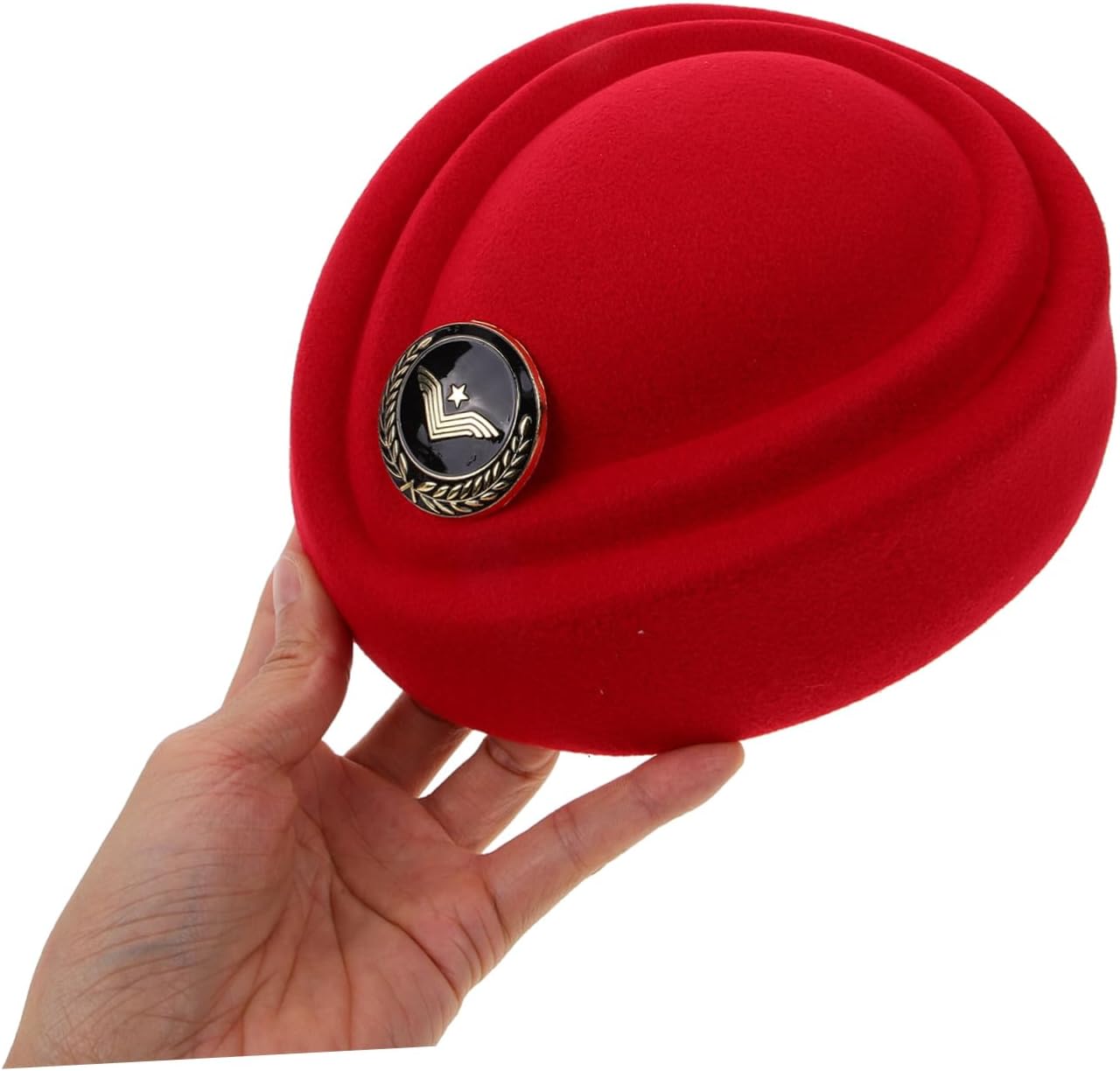 LIFKOME Elegant Flight Attendant Hat Stylish Stewardess Cap for Cosplay Party Material Fit Red Color for Costume Events