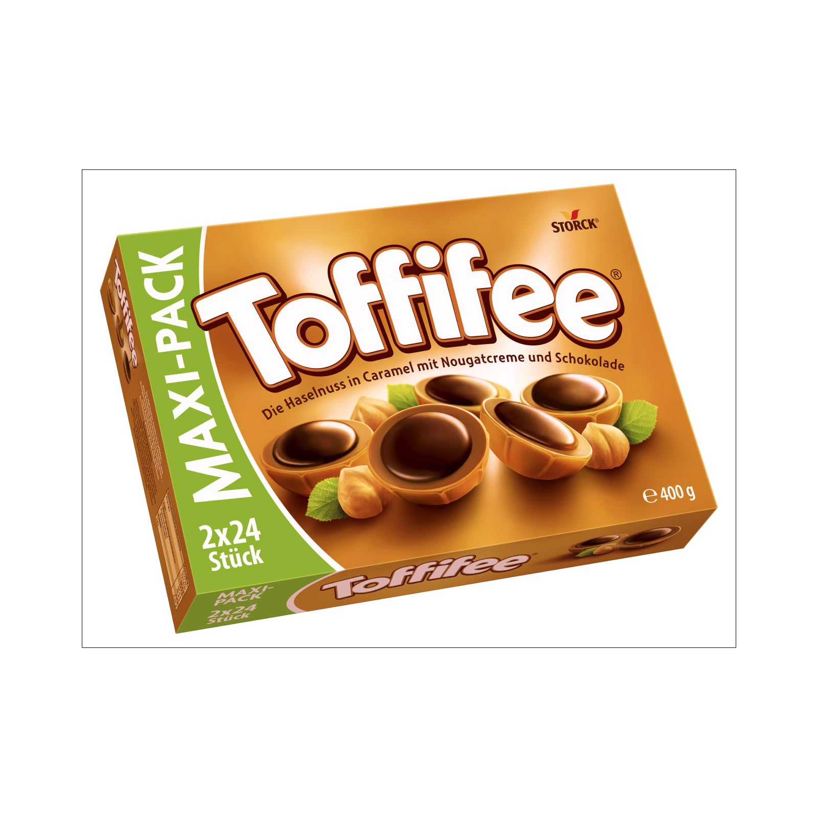 Toffifee – 1 x 400 g Maxi-Pack – Haselnuss in Karamell mit Nougatcreme und Schokolade – ideal zum gemeinsamen Naschen und Teilen