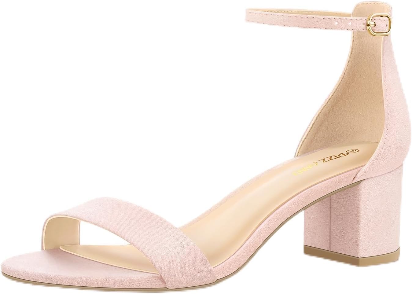 Women's Low Block Chunky Heels Sandals Comfortable Open Toe Ankle Strap Party Dress Pump Shoes Strappy Buckle Heeled Sandal with 2 Inches Tall Thick Heel Design