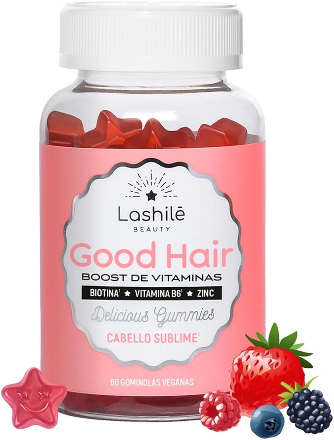 Lashilé Beauty Good Hair Vitamins - Gummies para el Crecimiento y Fortalecimiento del Cabello - 60 unidades - 1 mes