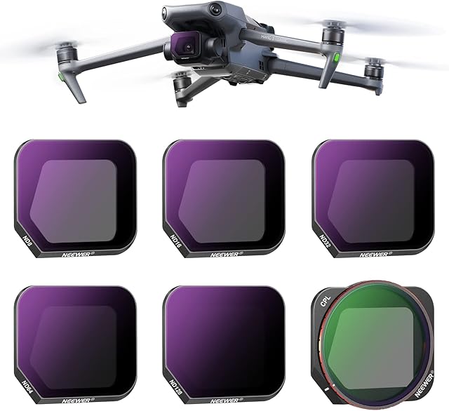 Neewer 6 Pack ND/CPL Filter Set Compatible with DJI Mavic 3 Classic, HD Optical Glass Neutral Density ND8/16/32/64/128 Filter/CPL Filter, Multi Coated Water Repellent Lightweight Drone Accessories