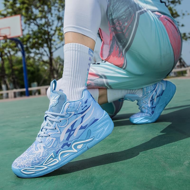 Basketball Shoes for Womens Mens Colorful Volleyball Fashion High Top Breathable Lightweight Grip Indoor Outdoor Sport Sneakers for Unisex - Image 7