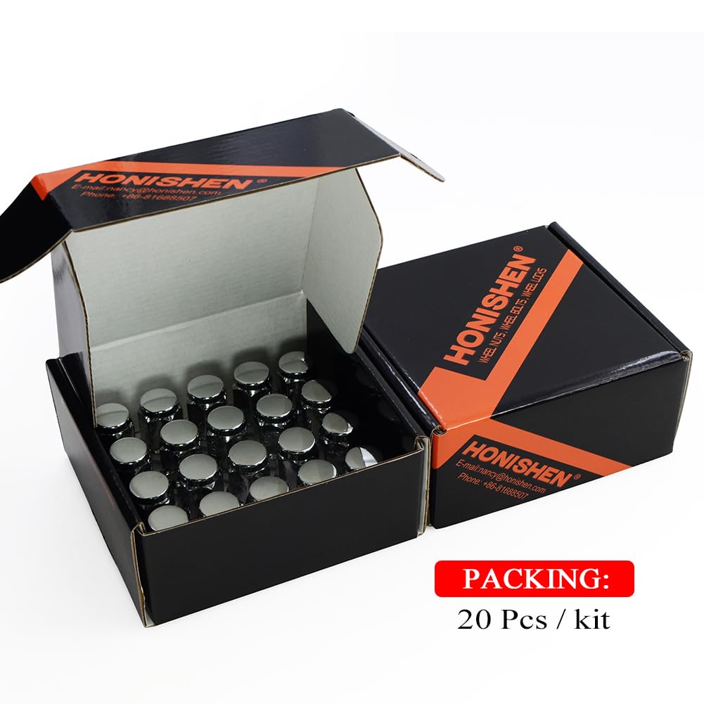 M12x1.5 Lug Nuts for Select Honda and Acura, Factory Style Chrome Radius Seat with Washer - 13762-07-20AM (20 Pack)
