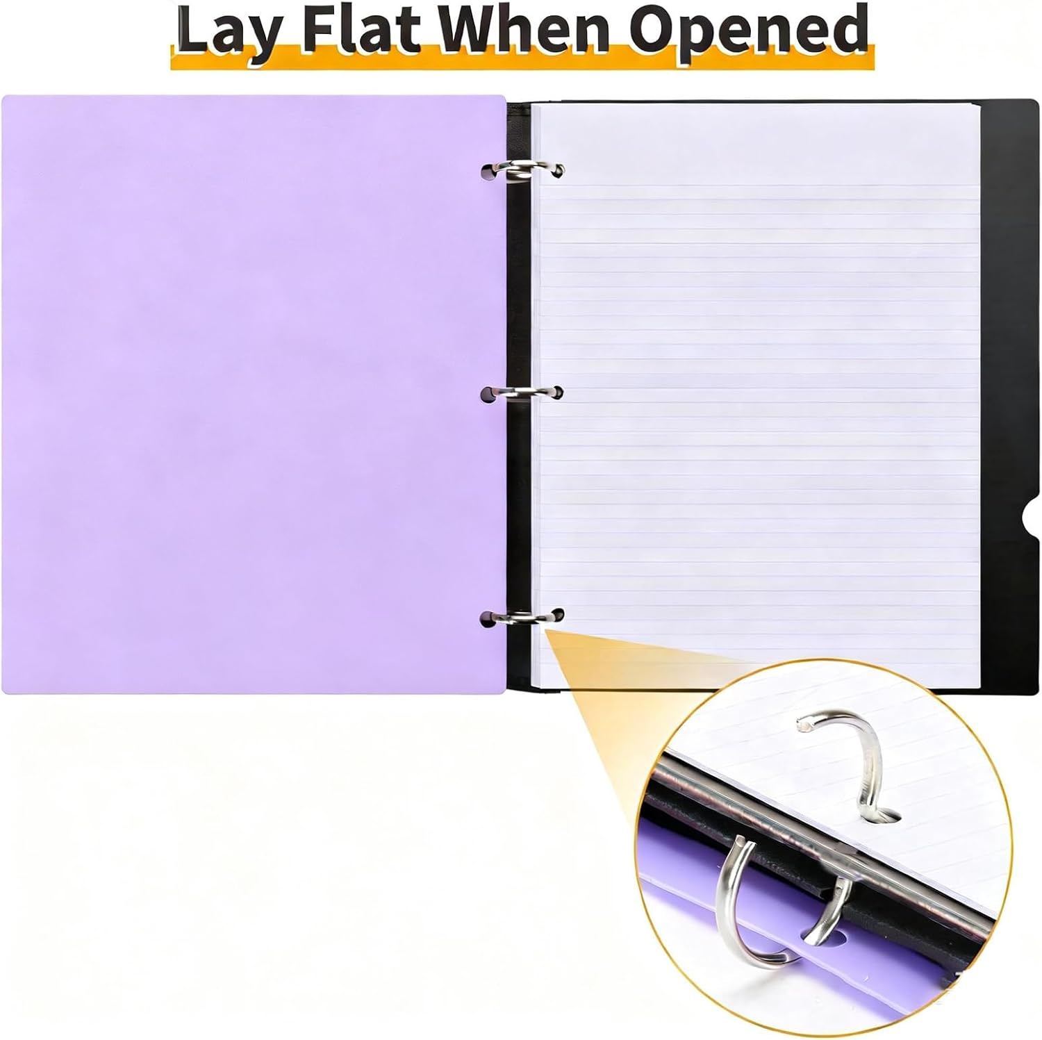 360° Pivotable 3 Ring Binder, Soft 1 inch Binders 3 Ring,