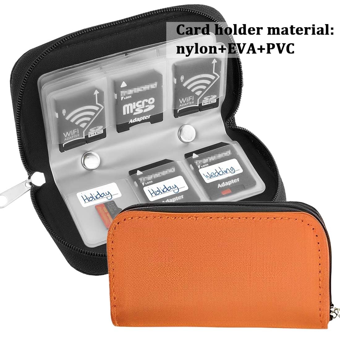 2 Pezzi Custodia per Schede di Memoria, Custodia per Memory Card,Porta Schede SD, 22 Fessure, 18 Slot per Schede per SD, SDHC, Micro SD, Mini SD e 4 Slot per Schede CF, Microfibra