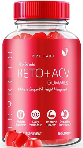 Gomitas Joy Keto ACV para pérdida de peso avanzada, digestión mejorada, bloqueador de carbohidratos, vitamina B12 (60 gomitas)