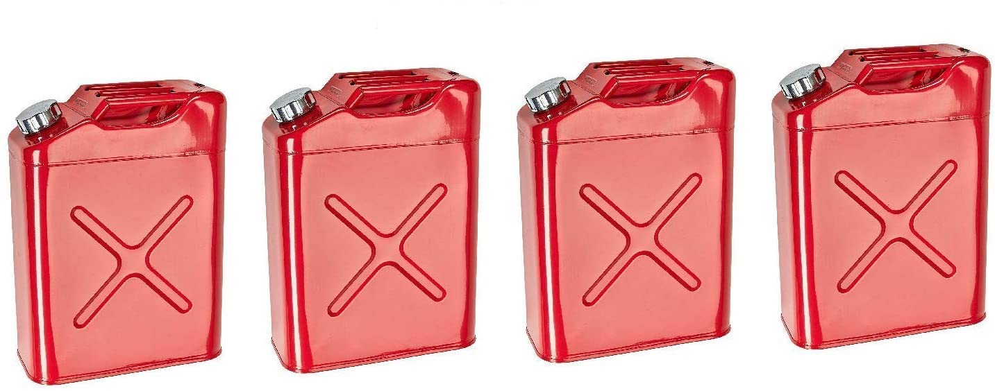 HYGRAD BUILT TO SURVIVE 20L 5 Gallon Steel Fuel Gasoline Petrol Diesel Water Jerry Can Tank Container Backup Storage Gasoline Metal Cans with Spout for Storage Fuel Petrol Diesel Oil Container (4)