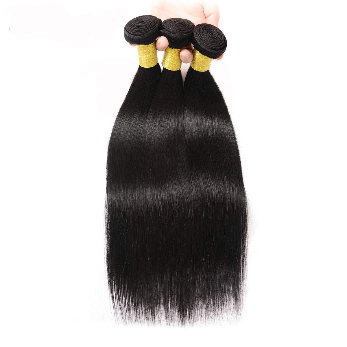 Datanala Straight Human Hair 1Bundle Straight Brazilian Virgin 100% Unprocessed Straight Human Hair Long Inch Single Bundles Natural Black Color For Black Women (14Inch - Image 4