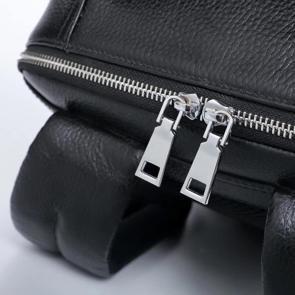 Zaino In Vera Pelle Per Uomo - Daypack Per Laptop 15,6 Pollici, Impermeabile, Ideale Per Lavoro, Università E Viaggi