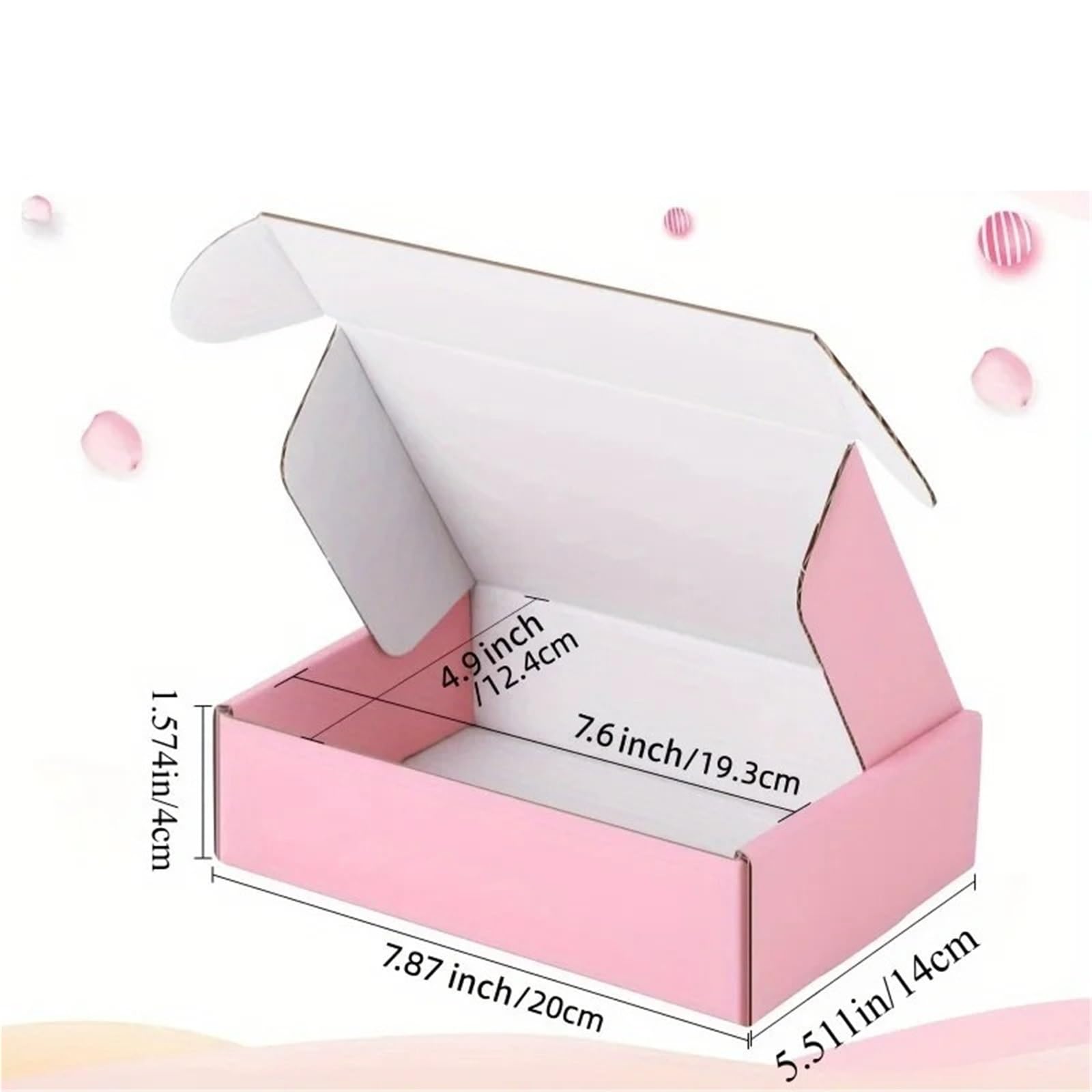 Scatole di spedizione rosa da 20 pezzi Per l'Imballaggio | Scatole postali in cartone ondulato rosa for l'imballaggio della posta di piccole imprese