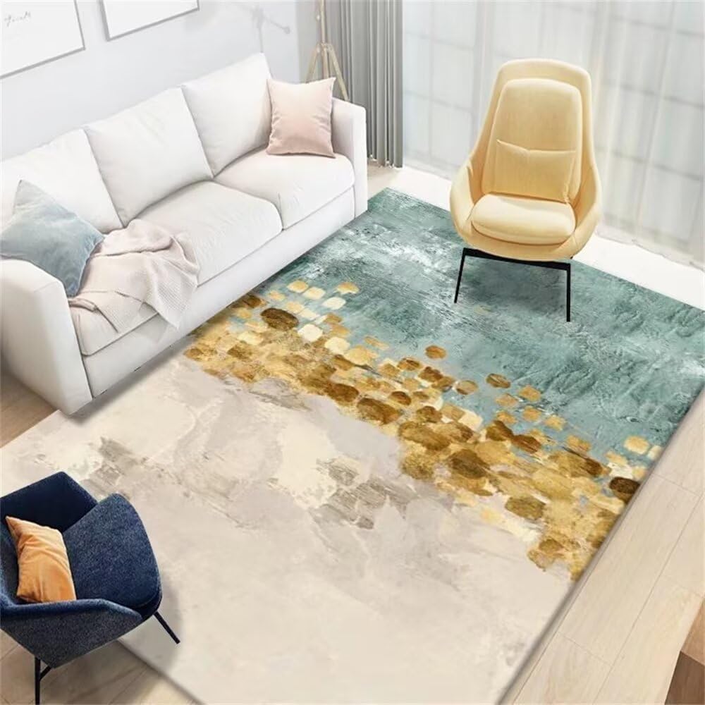 Tapis chambre gaming gamer vert 70x140 descente de lit adulte et tapis de bureau