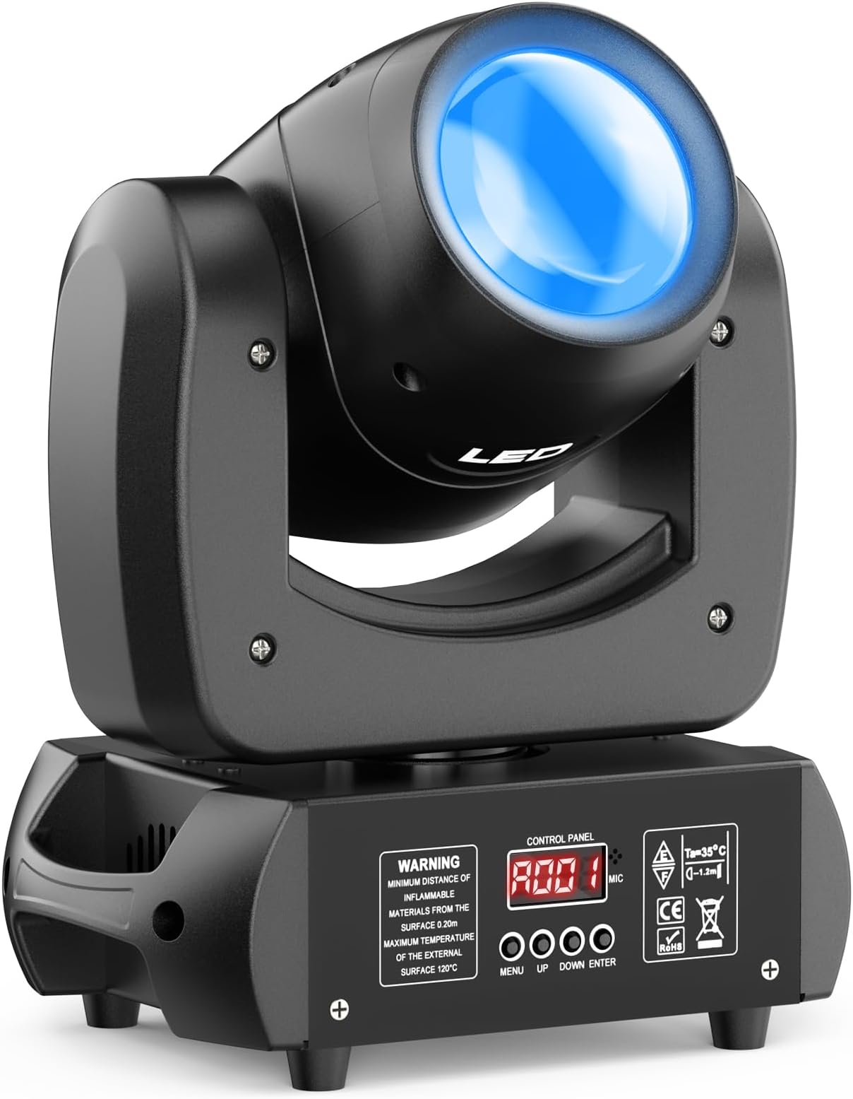 U`King 100W LED Moving Headlight Stage Lighting DJ Light 18 Sided Prism High Brightness Rotation 18 Sided Prism DMX Lighting Disco Light 12CH Voice Control 8 Patterns & 8 Colors Spotlight Perfect for
