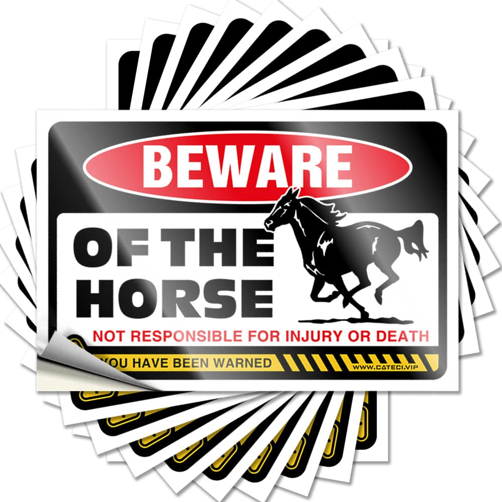 Stickers Garage Feminist Beware of Horse for Motorcycle - Tiki Easy Peel Removable(12X18CM)