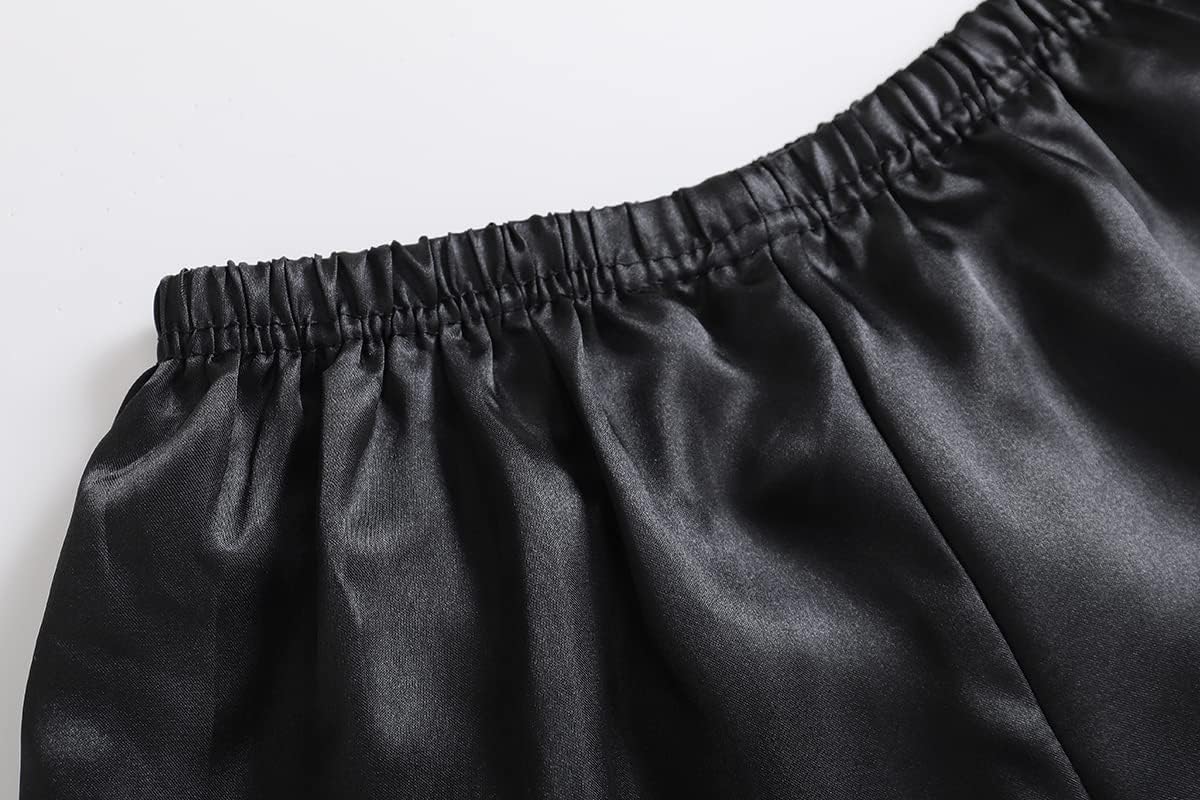 Vopmocld Big Kids Unisex Pjs Set Girls Boys Silk Pajama Sets Satin Clasic Sleepwear Summer 2 Pieces Button Down Nighty - Image 6