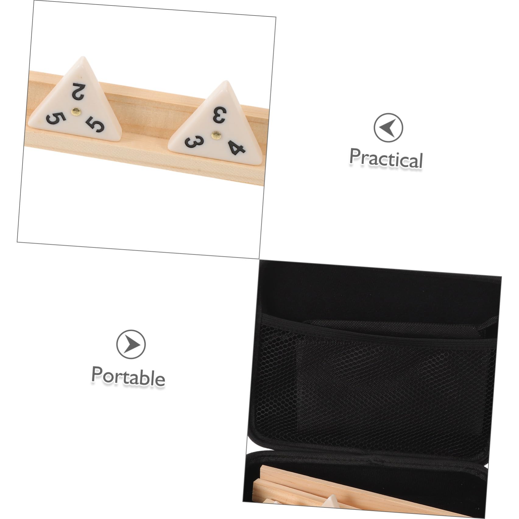 Set da Gioco del Domino Triangolare in Legno 56 Pezzi con Custodia Portatile, Gioco da Tavolo Strategico per Adulti e Famiglia, per Viaggi e Intrattenimento Domestico
