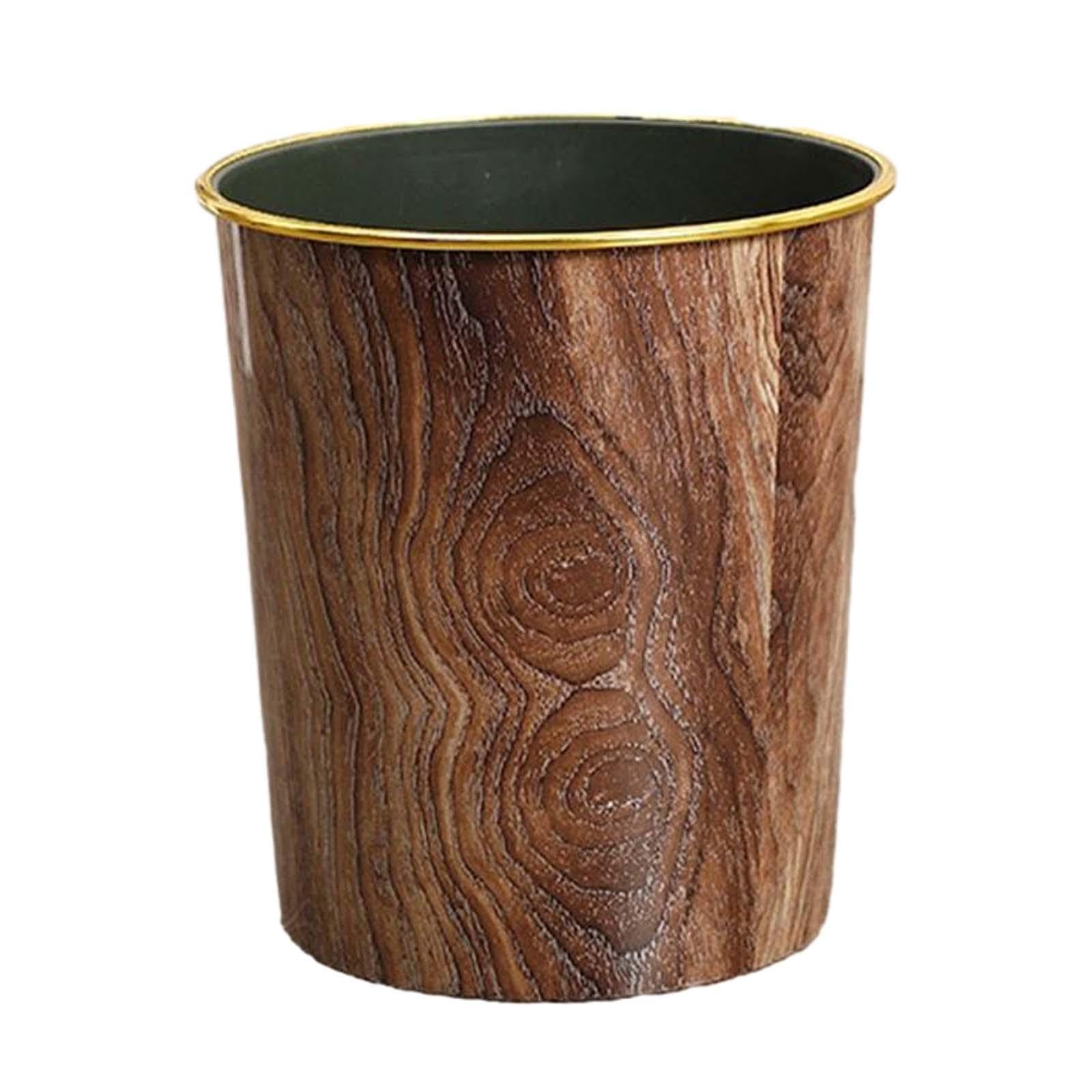 MERISHOPP®Open Top Trash Can Dustbin Round Garbage Bin for Office Restaurants Bathroom Brown M|Home & Garden | Household Supplies & Cleaning | Trash Cans & Wastebaskets|1 Trash Can 4