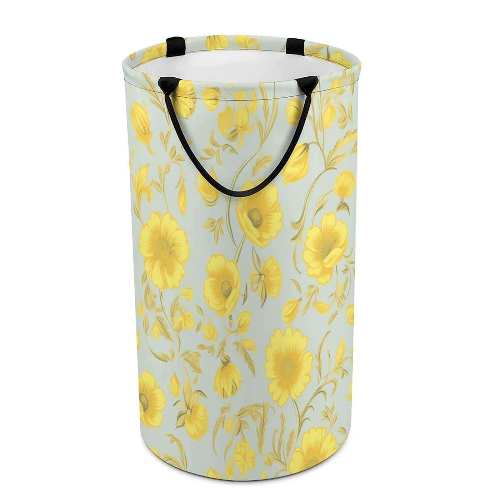 Panier à linge fleurs jaunes pliable pour décorer la chambre