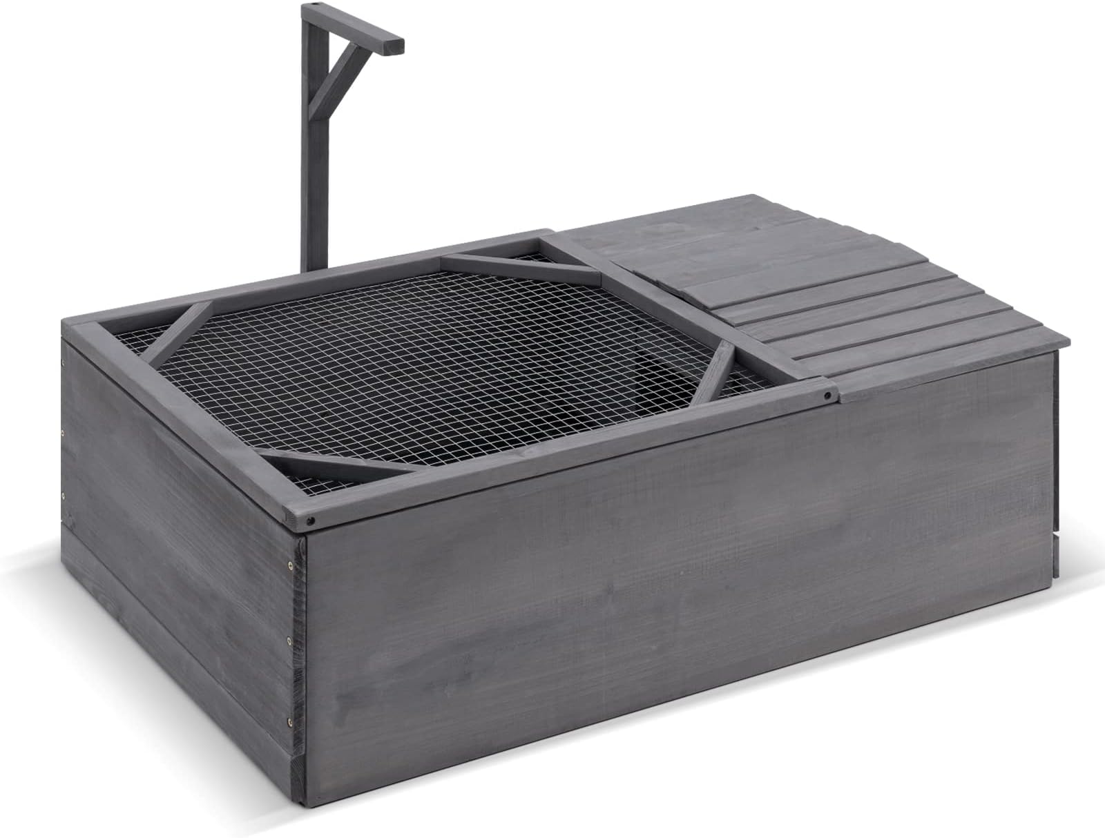 Tortoise Enclosure, Tortoise House Tortoise Cage with Light Holder, Large Wooden Tortoise Habitat with Removable Waterproof Tray, Indoor & Outdoor