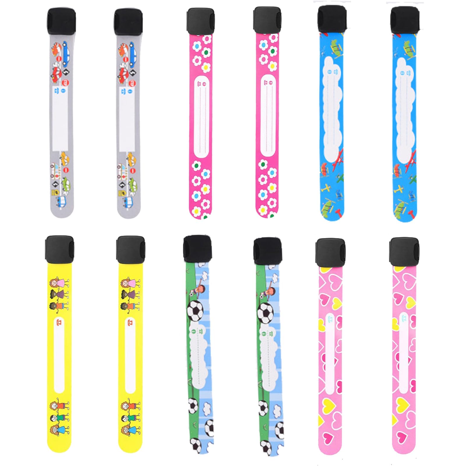 Duomama Child Safety ID Wristbands - 12pcs Reusable & Waterproof ID Bracelets for Kids | Anti-Lost Child Travel Bands for Field Trips & Outdoor Activities