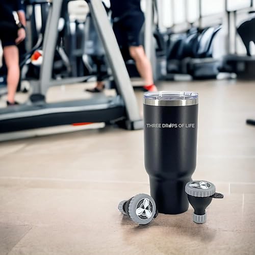 Miniatura 4 de Embudo de proteínas, embudos de suplemento sin BPA, contenedor Fill N Go para viajes, accesorio de embudos ligeros (2, 2.4 fl oz)