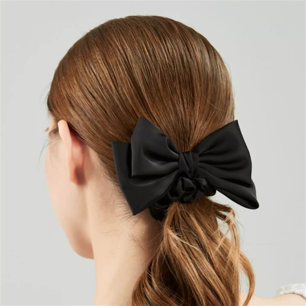 Elastici Per Capelli Da Donna Fasce for capelli con fiocco in raso nero for donna