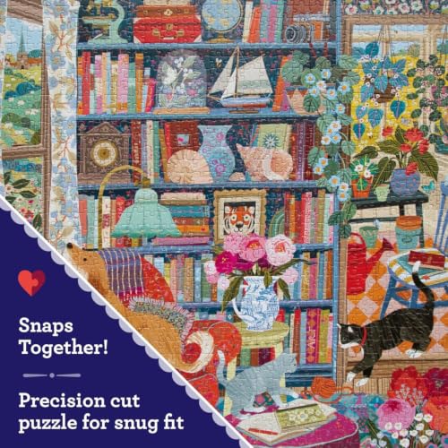 Image of eeBoo English Cottage Library 1000 Piece Square Jigsaw Puzzle, 23 inch x 23 inch