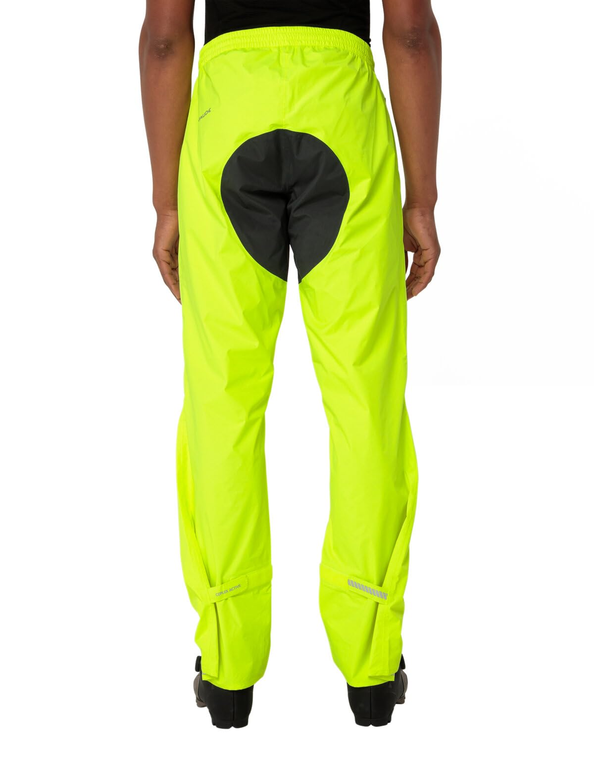 VAUDE Regenhose Herren Drop Pants lI, wasserdichte Outdoorhose für Fahrrad, leichte Überhose, atmungsaktive Fahrradhose, schnell überziehbar - neon Yellow Uni, XXL