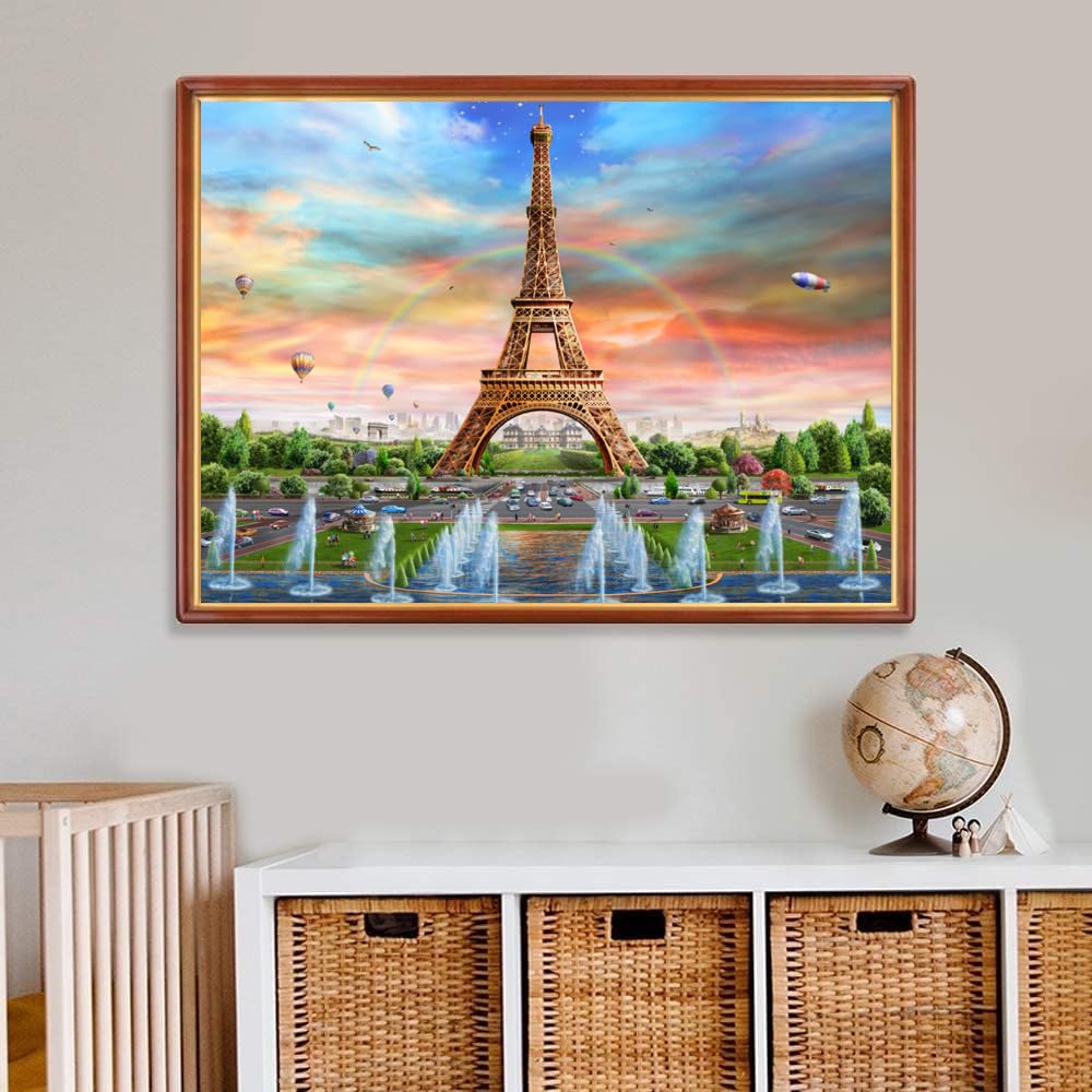 Jigsaw Puzzles for Adults 1000 Piece Eiffel Tower 27.56 x 19.69 Inch Educational Game Challenge Toy Landmarks Puzzles - Image 2