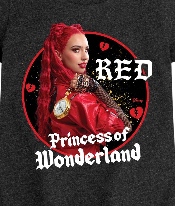 Disney - Descendants 4 - Red Princess of Wonderland - Youth Girls Fitted Short Sleeve Graphic T-Shirt3