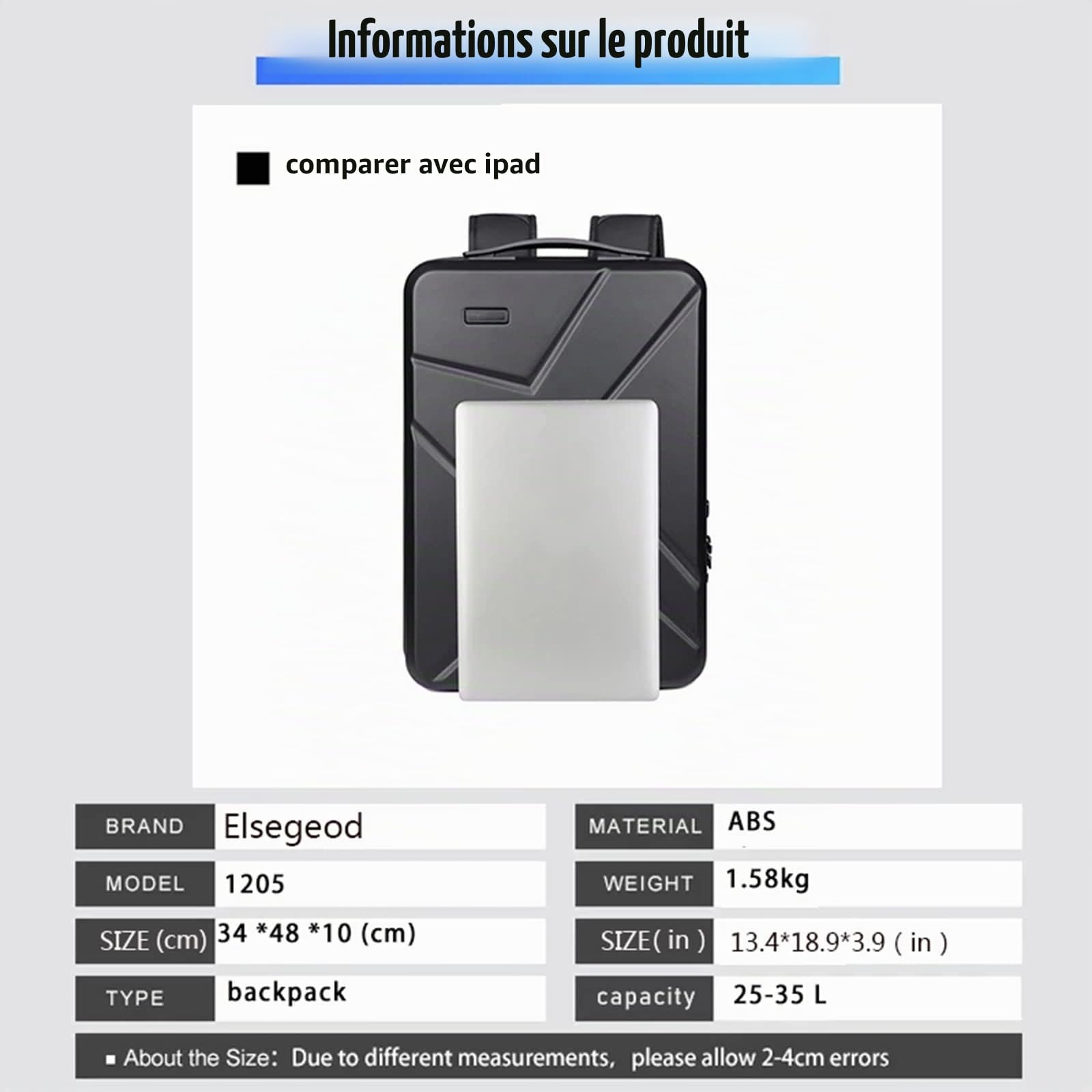 Sac à dos pour ordinateur portable à coque dure pour les hommes, sac à dos antivol à verrouillage TSA avec port USB, Business Collège Sac à dos pour ordinateur portable de 17 pouces