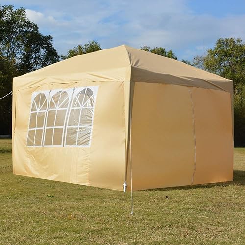 Miniatura 2 de Toldo desplegable de 10 x 10 pies para fiestas al aire libre con 4 paredes laterales, plegable, impermeable, para playa, camping, tienda de campaña