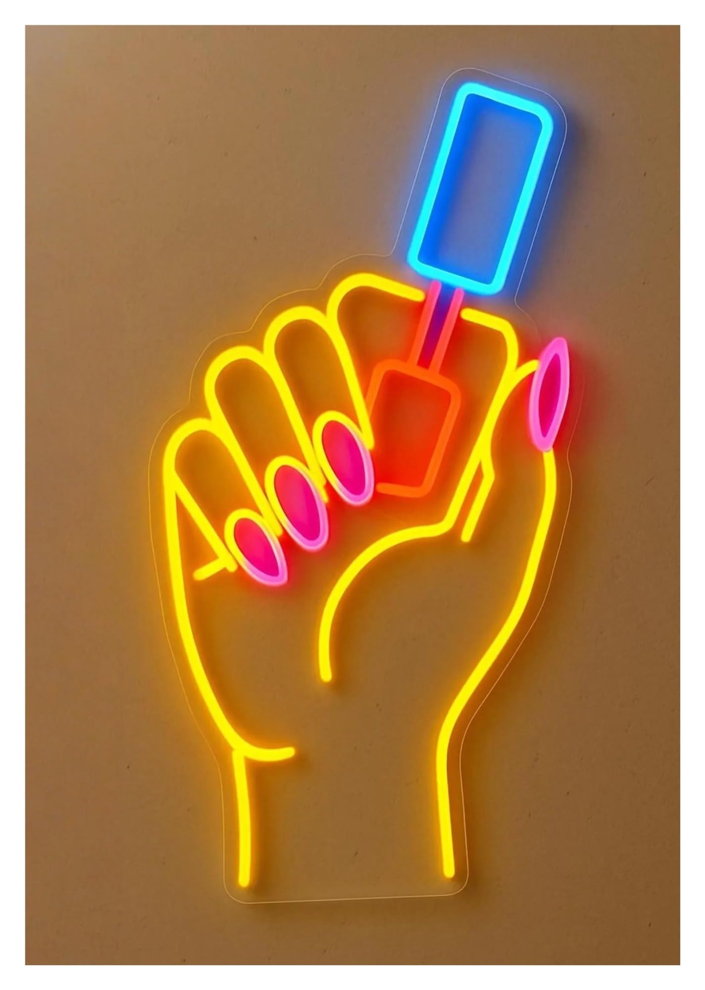 SHOUXI Sign Lamp Nail Neon Sign USB Powered Dimmable Manicure Art Light for Business Window Display Salon Studio Wall Decor 40cm