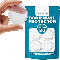 Vista 13 de Strongest Home Juego de 6 pomos de goma transparente, protector de pared redondo para pared, protector de pared silencioso para manija de puerta