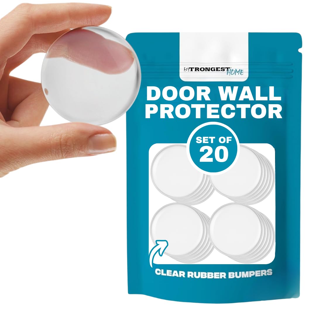 Strongest Home Wall & Türgriff Stopper 2“ Set von20 Stück klar Gummi Türknauf, Runde Wand Schild Kissen, leise Wand Schutz für Türgriff, Guard Tür Stoßstange Schalldämpfer selbst - Klebstoff
